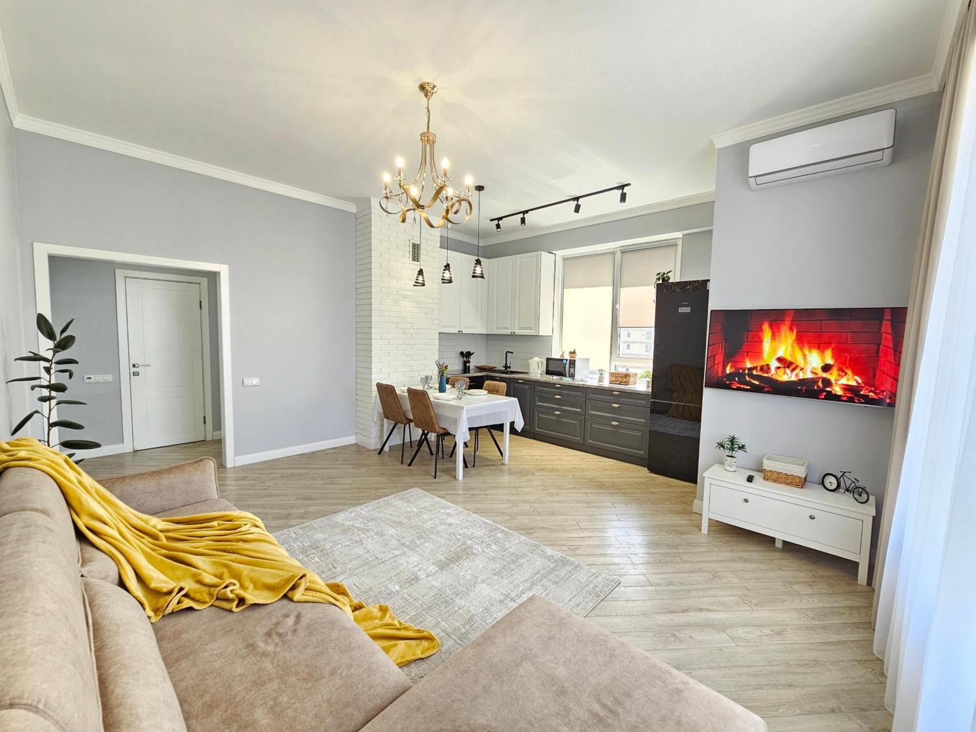 3 Room Gagarin Park Residential Complex Near Mega Shopping Mall 阿拉木图 外观 照片